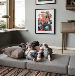 madras - KK 3 fold single - Multigrå med grå knap*By KlipKlap