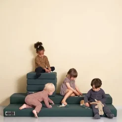 madras - KK 3 fold - Dyb grøn med lysegrønne knapper*By KlipKlap New