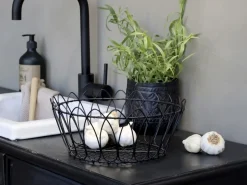 Chic Antigue - Kurv - fil de fer - Sort - Ø 27 cm*Chic Antique Sale