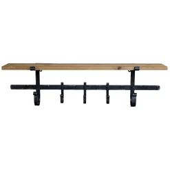 - Hylde med 5 knager - Antique Sort*Chic Antique Sale