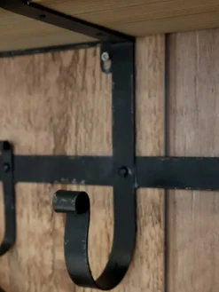 - Hylde med 5 knager - Antique Sort*Chic Antique Sale