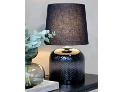 - Lampe i smoked glas med slibninger - Ø25,5*Chic Antique Outlet