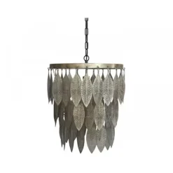 - Lampe med metal dekoration - antique messing - Ø47^Chic Antique Outlet