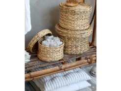 - Nimes Box hynde med striber og bindebånd - hør^Chic Antique Sale