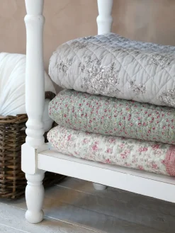 - Plaid - Blomstret Quilt - Lavender*Chic Antique Hot