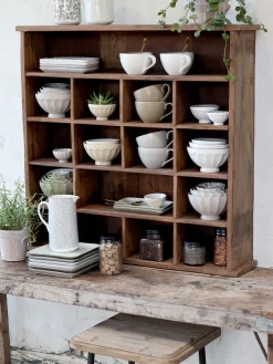 - Skåle - Arés Latteskål m. mønster - Sæt af 5 stk. - Gul / Sennep^Chic Antique Sale