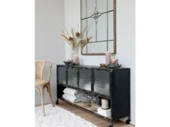 - Spejl med blomst - 120x80 cm*Chic Antique New