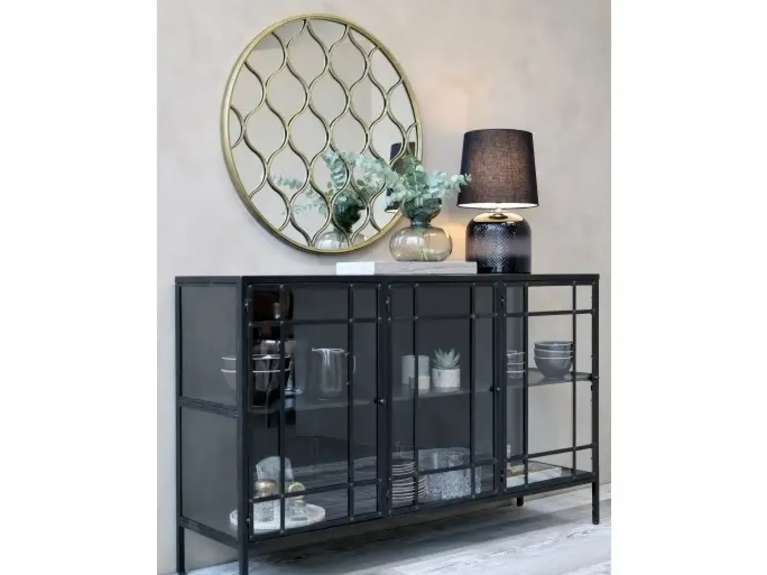 - Spejl med dekor - Ø 85 cm^Chic Antique Online