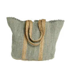 Chic Antique - Strandtaske i genbrugsgarn - 60 x 40 x 30 - Verte* Clearance