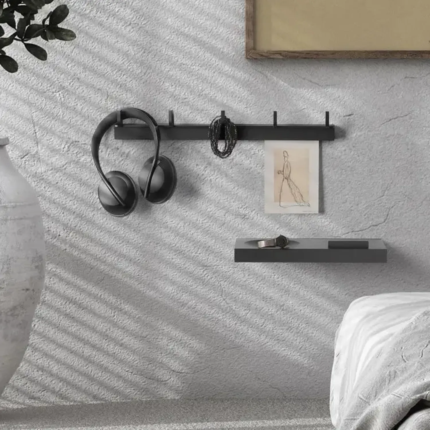 Copenhagen - Tabula Rack - knagerække - 45 cm - sort asketræ*ChiCura Sale