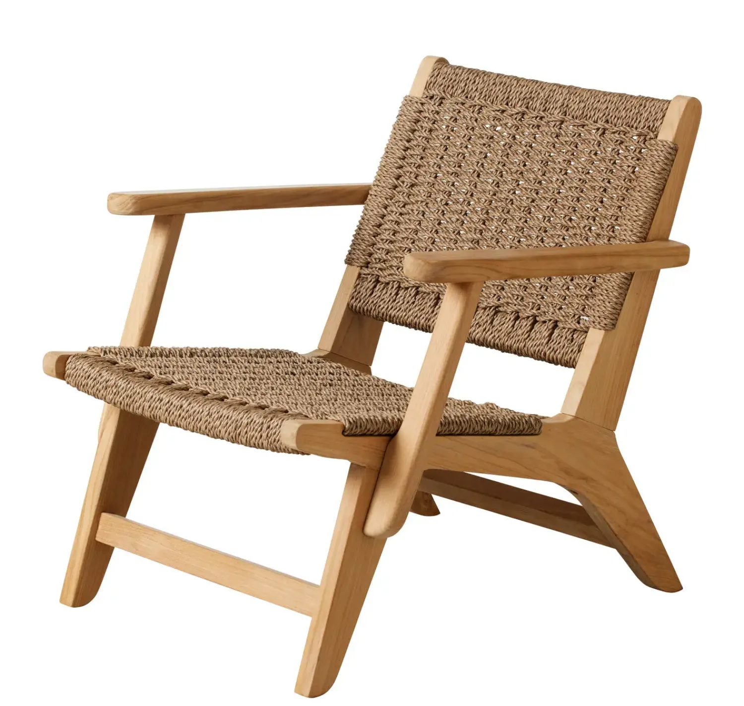 - Eya Garden lounge stol i teak med Viro reb til udendørs brug*Cinas Discount