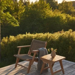 - Eya Garden lounge stol i teak med Viro reb til udendørs brug*Cinas Discount
