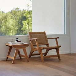 - Eya lounge stol - indendørs, teak med paperloom*Cinas Sale