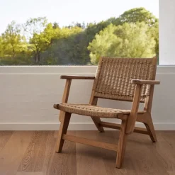 - Eya lounge stol - indendørs, teak med paperloom*Cinas Sale