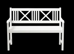 - Havebænk - Rosenborg bænk 120x59cm hvid mahogni*Cinas Outlet