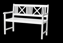 - Havebænk - Rosenborg bænk 120x59cm hvid mahogni*Cinas Outlet
