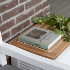 - Havebænk - Rosenborg bænk 120x59cm hvid mahogni*Cinas Outlet