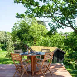 - Havebord - Butterfly bord rundt Ø110cm teak^Cinas Hot