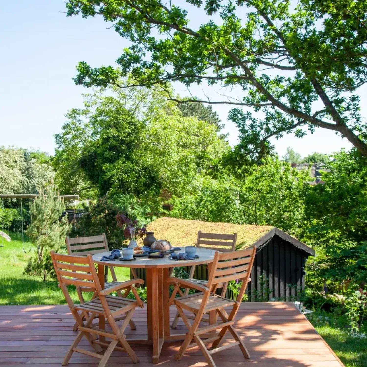 - Havebord - Butterfly bord rundt Ø110cm teak^Cinas Hot