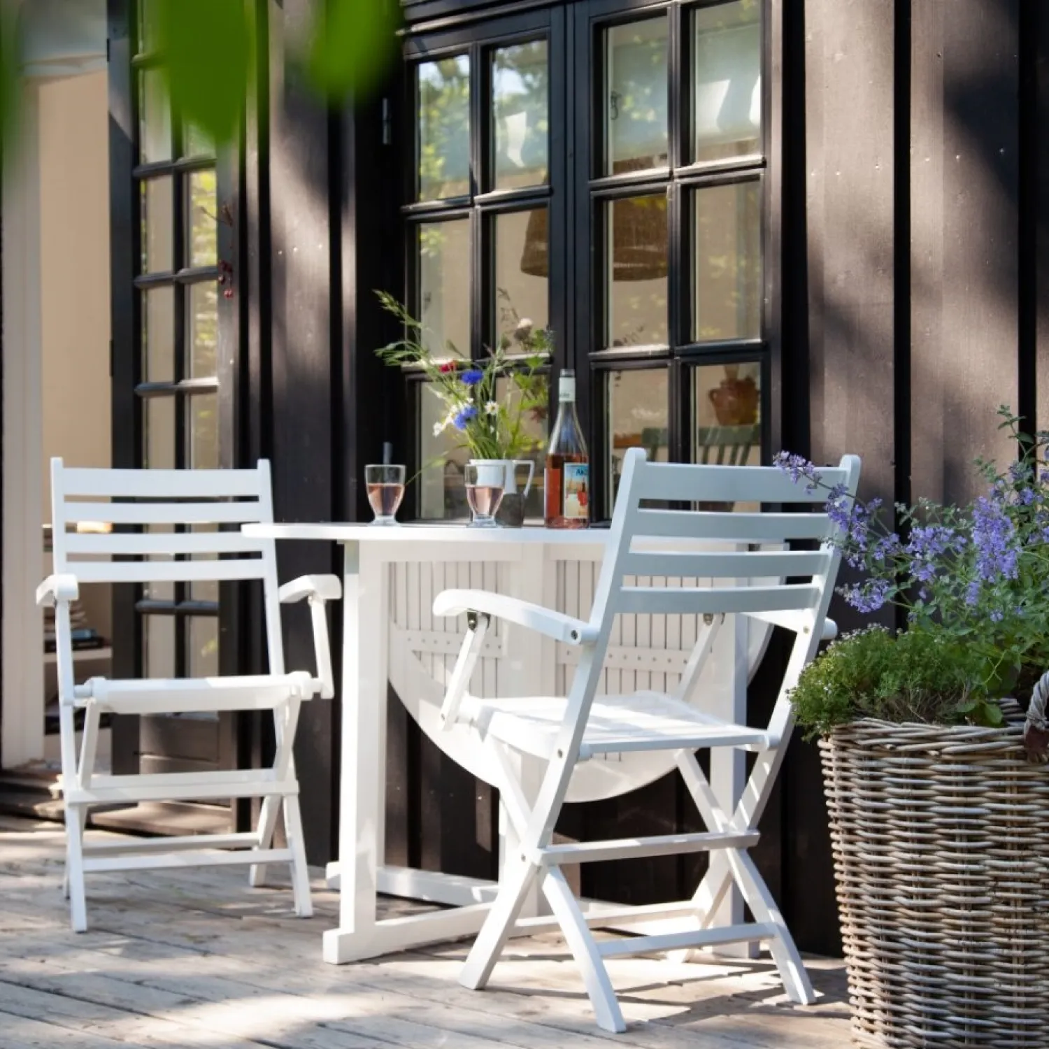 - Havebord - Butterfly bord rundt Ø110cm PU hvid*Cinas New