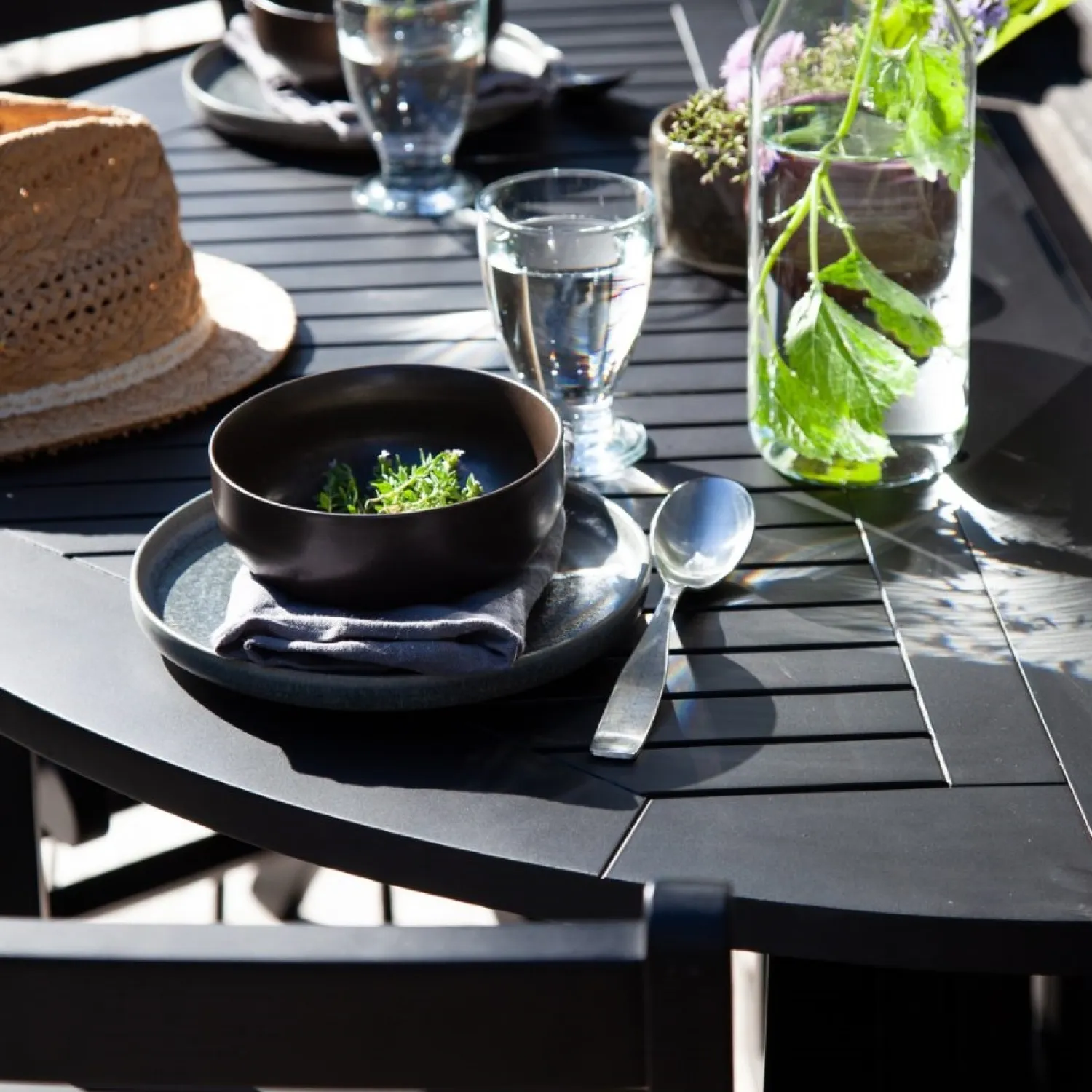 - Havebord - Butterfly rundt bord Ø110cm mat sort*Cinas Sale