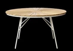 - Havebord - Ellen bord Ø130cm hvid/teak^Cinas Outlet
