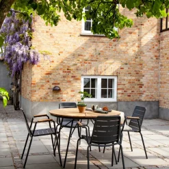 - Havebord - Ellen bord Ø110cm antracit/teak*Cinas Discount