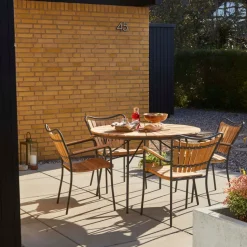 - Havebord - Ellen bord Ø110cm antracit/teak*Cinas Discount