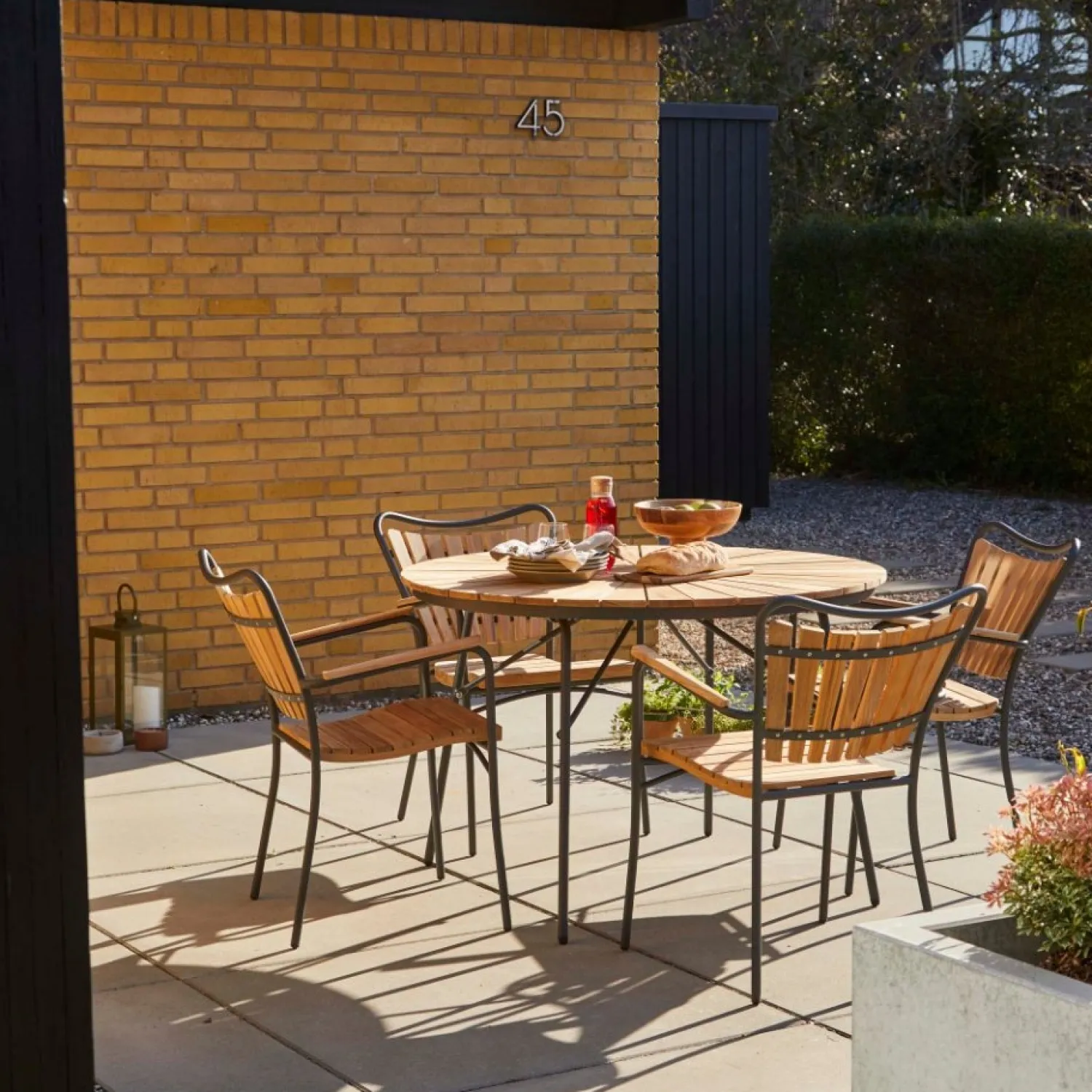 - Havebord - Ellen bord Ø110cm antracit/teak*Cinas Discount