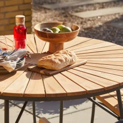 - Havebord - Ellen bord Ø110cm antracit/teak*Cinas Discount