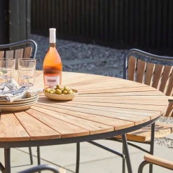 - Havebord - Ellen bord Ø150cm antracit/teak*Cinas Clearance