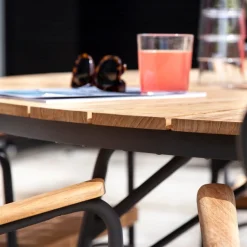 - Havebord - Ellen bord Ø150cm antracit/teak*Cinas Clearance