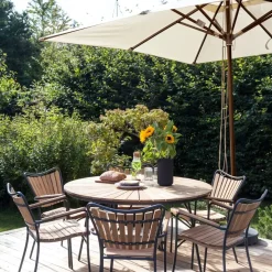 - Havebord - Ellen bord Ø150cm antracit/teak*Cinas Clearance