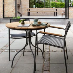 - Havebord - Ellen cafebord Ø80cm antracit/teak*Cinas Online