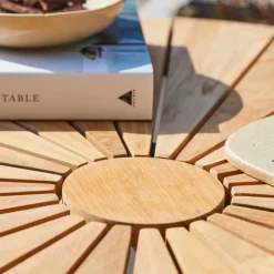 - Havebord - Ellen cafebord Ø80cm antracit/teak*Cinas Online