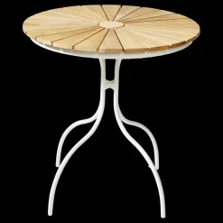 - Havebord - Ellen cafebord Ø80cm hvid/teak*Cinas Clearance