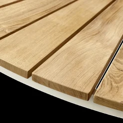 - Havebord - Ellen cafebord Ø80cm hvid/teak*Cinas Clearance