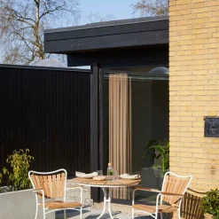 - Havebord - Ellen cafebord Ø80cm hvid/teak*Cinas Clearance