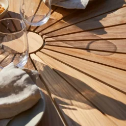 - Havebord - Ellen cafebord Ø80cm hvid/teak*Cinas Clearance