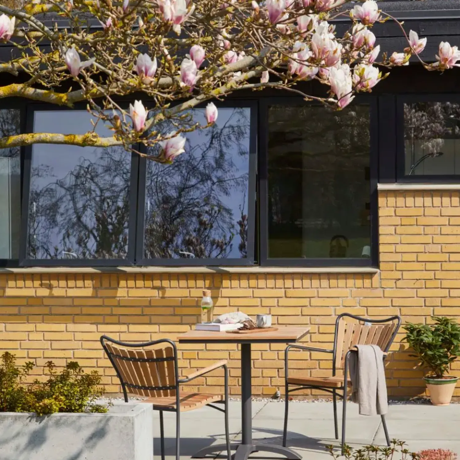 - Havebord - Mood cafébord 70x70cm antracit/teak*Cinas Sale