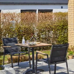 - Havebord - Mood cafébord 70x70cm antracit/teak*Cinas Sale