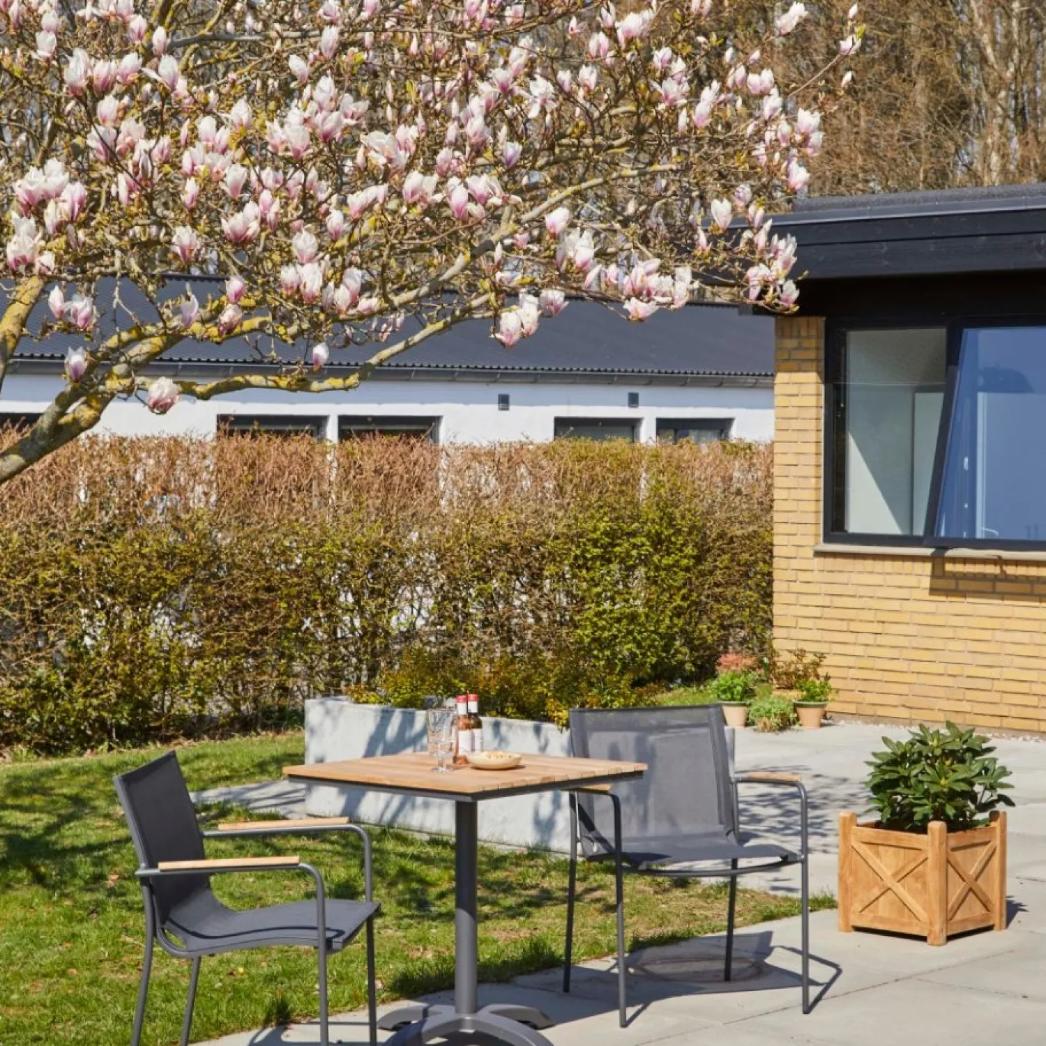 - Havebord - Mood cafébord 70x70cm antracit/teak*Cinas Sale