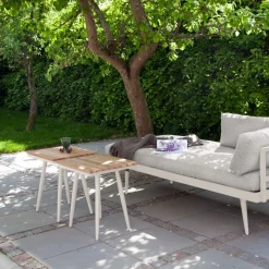 - Havebord - Rio sidebord, Sandy Grey aluminium/teak*Cinas Online