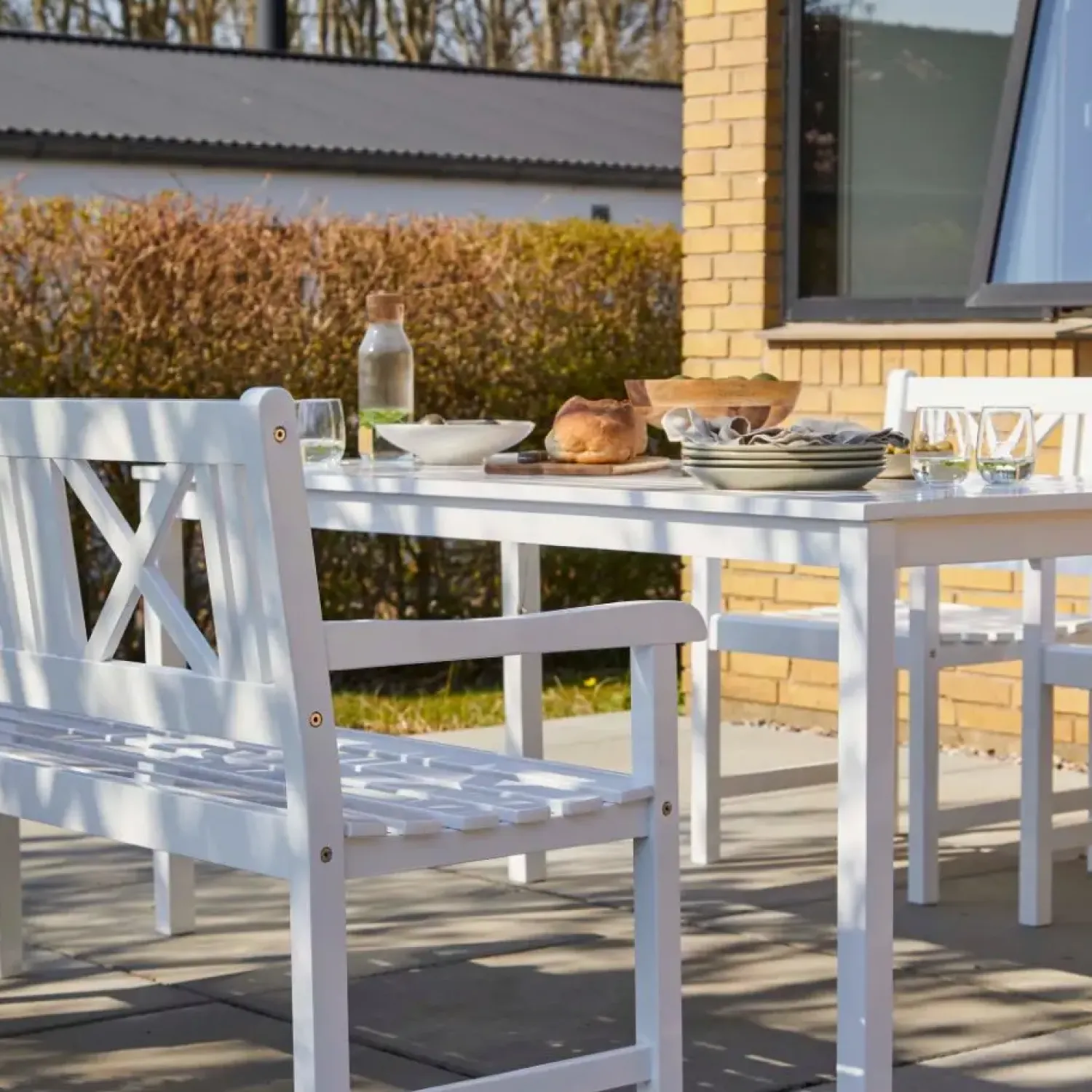 - Havebord - Rosenborg bord 165x80cm hvid mahogni*Cinas Outlet