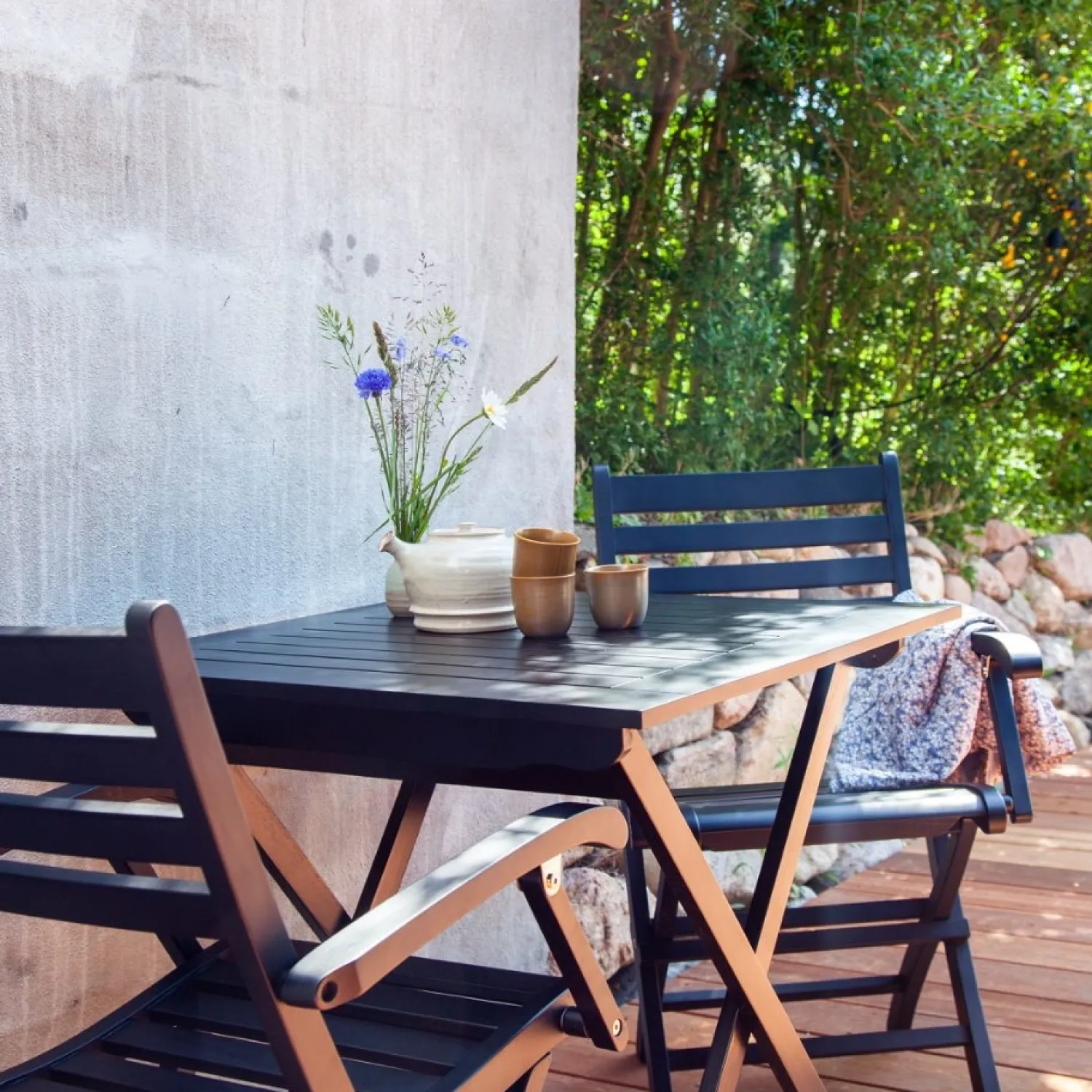 - Havebord - York foldebord 70x70cm mat sort^Cinas Online