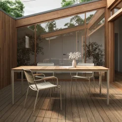 - Havestol - Matic stol, Sandy Grey aluminiums stel, med teak armlæn*Cinas Hot