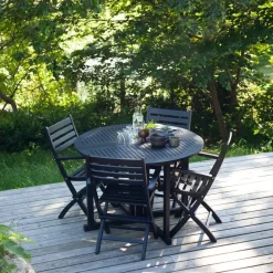 - Havestol -York foldestol i mat sort mahogni*Cinas Online