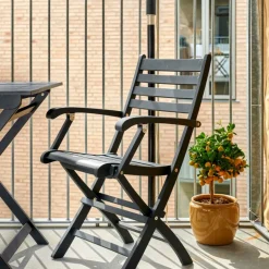 - Havestol -York foldestol i mat sort mahogni*Cinas Online