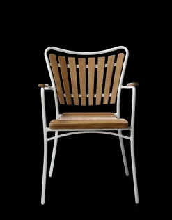 - Havstol - Ellen stol hvid aluminium og teak*Cinas Discount