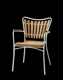 - Havstol - Ellen stol hvid aluminium og teak*Cinas Discount